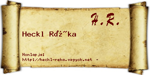 Heckl Réka névjegykártya
